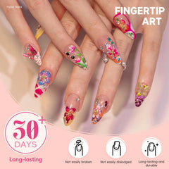 Hosaily glossy gold beads rhinestones nail art for chic evenings.