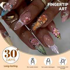 HOSAILY glossy soft gel full-cover nails with long-lasting shine.