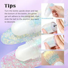 HOSAILY roll-on holographic glitter gel on body for festive shine