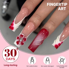 HOSAILY rhinestone nails close-up showing glossy finish.
