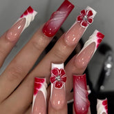 HOSAILY Summer Flower nails set with 24 tips for versatile fit.