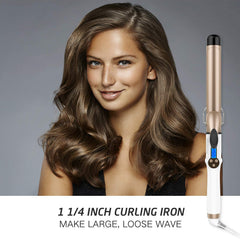 Hoson curling iron LCD display showing precise heat settings for tailored styling