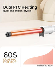 Hoson curling wand shows 11 heat settings for versatile hair types.