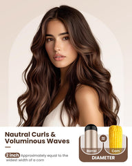 Hoson long-hair styling shows natural beachy waves with a large barrel.