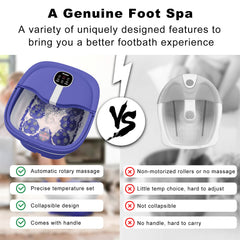 HOSPAN collapsible foot spa remote control shown for hands-free operation.