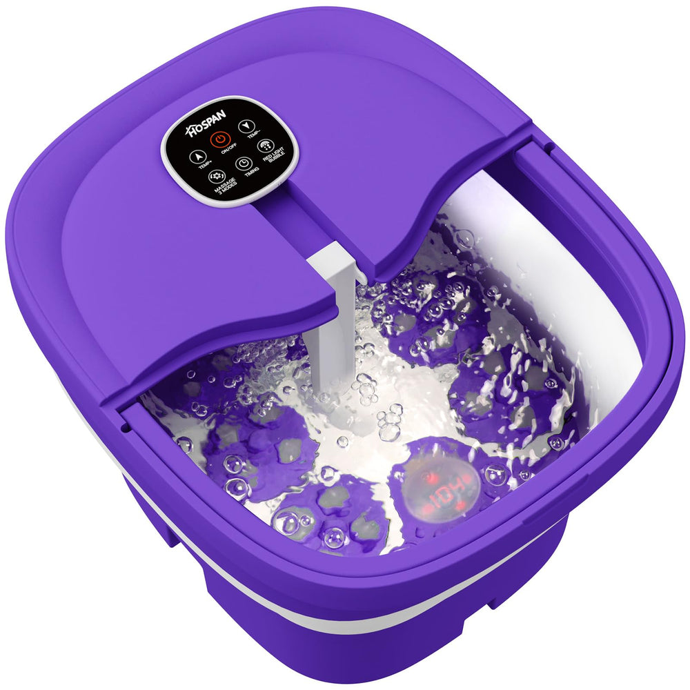 HOSPAN Collapsible Foot Spa with rotary massage balls for foot pressure relief.