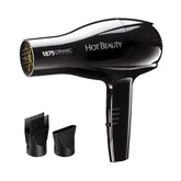 Hot Beauty 1875 Ceramic Styler dryer front view highlighting compact travel-ready design for on-the-go styling