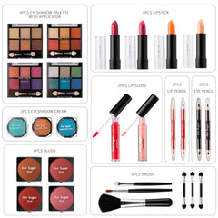 Hot Sugar makeup brush set organized for precise blending and application