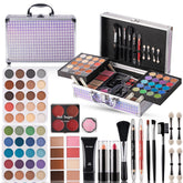 Hot Sugar makeup kit purple case open, organized beginner-friendly makeup for aspiring looks