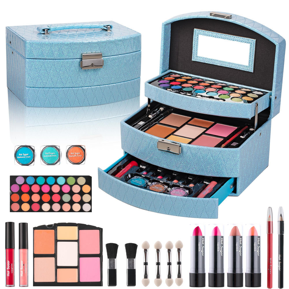 Hot Sugar teens makeup kit train case open shows portable storage for easy routines