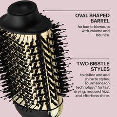 HOT TOOLS 24K Gold Charcoal One-Step Styler dial with temperature settings for tailored heat.