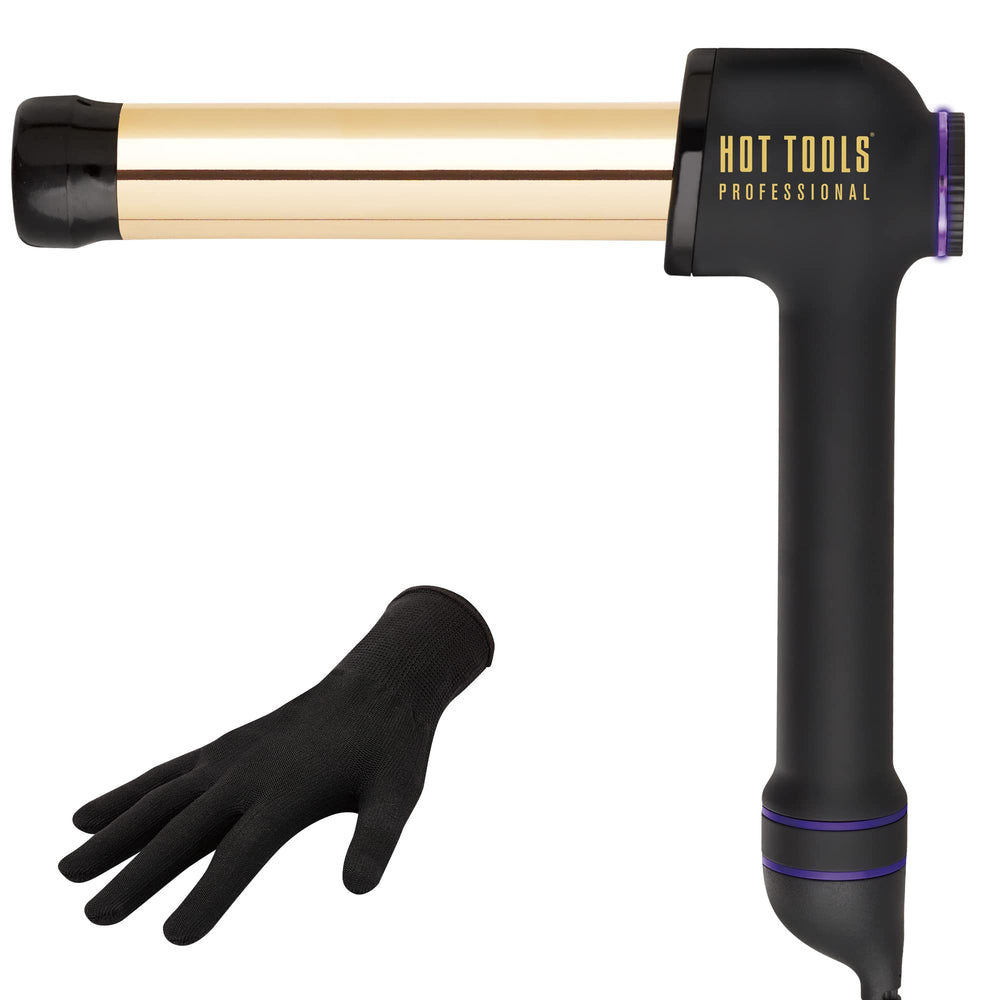 Hot Tools Pro Artist 24K Gold Curlbar wand delivers precise, salon-quality curls