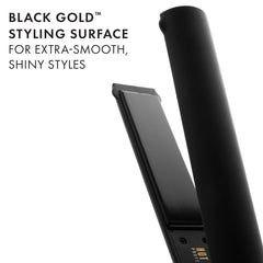 HOT TOOLS Pro Artist Black Gold Flat Iron rounded edges enable silky straightening and curling