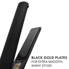 HOT TOOLS Pro Artist Black Gold Ionic flat iron rounded edges enable smooth curls and shiny waves