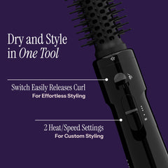 Hot Tools Pro Artist Hot Air Brush cool-tip removable barrel for easy cleaning.