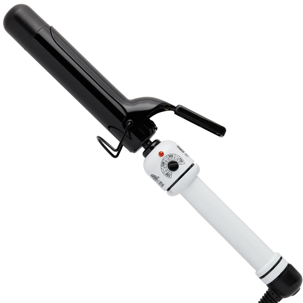 HOT TOOLS Pro Artist Nano Ceramic Curling Iron close-up with digital temperature for precise styling.