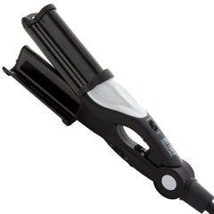 Hot Tools Pro Artist Nano Ceramic Deep Waver overview shows smooth glide and frizz control.