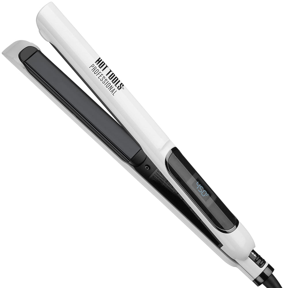 Hot Tools Pro Artist Nano Ceramic Flat Iron plates deliver smooth, straight hair with frizz control.