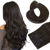 Hotbanana clip in extensions 18inch front view show natural blend