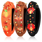 Hoteam Thanksgiving headband 3-pack topknots adds festive sparkle for holiday photos