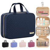 HOTOR travel toiletry bag closed for compact packing and easy portability on trips.