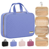 HOTOR travel toiletry bag with hanging hook for easy bathroom access.