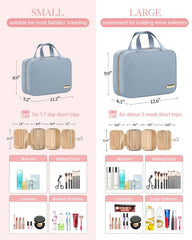 HOTOR Travel Toiletry Bag hook-in-use demonstrates hands-free bathroom setup