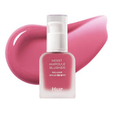 House of Hur Moist Ampoule Blusher Rosie swatch showing dewy hydration and natural color