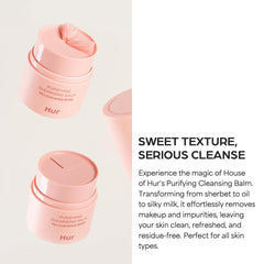 House of Hur Purifying Cleansing Balm texture swatch highlighting silky melt that hydrates as it cleanses.