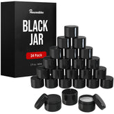 Houseables cosmetic containers with lids 2oz black jar showcases durable, travel-ready storage for creams.