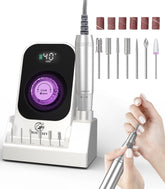 HOUSMV portable nail drill front view at 40000 RPM for fast gel polish removal