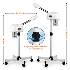 Hovinke steamer delivering fast hot mist to prep skin quickly.