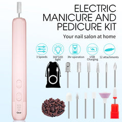 Hoxida manicure pedicure kit compact setup for professional results at home
