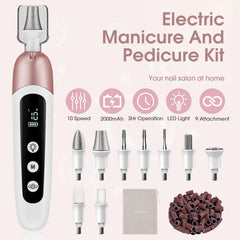 Hoxida nail drill bits interchangeable detail shows versatile shaping tools.