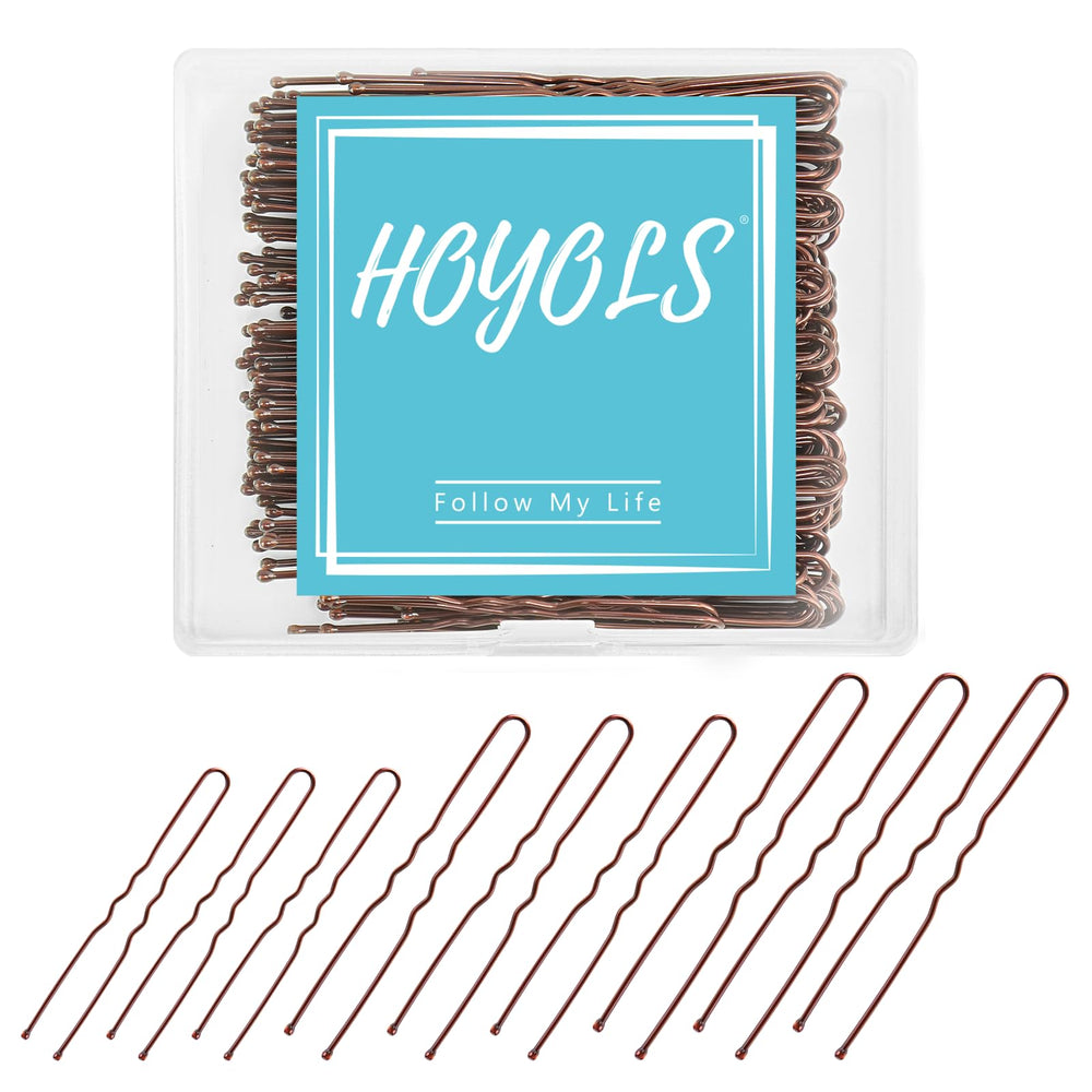 HOYOLS horquilla U marrón 5 cm para peinados firmes y fáciles de colocar.