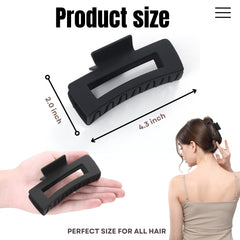 Clip HQ-SITE rectangular mate de 4.3 pulgadas para cabello grueso.