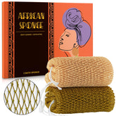 Hrsqu African Net Sponge authentic closeup showing knots for deep exfoliation and smooth skin.