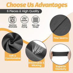 HSEM headbands grey color for versatile gym-to-casual outfits with anti-slip grip.