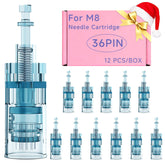HSENBK Dr Pen M8 12Pcs 36Pin cartridges close-up, precision needles for home use.