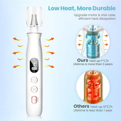 HSKAI LED light illuminates nails for clearer filing and cuticle care.