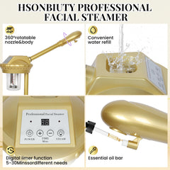HSONBIUTY 360-degree-nozzle provides even steam coverage around the face.