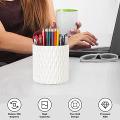 HSSPANFN five-compartments display neatly organizes brushes, pencils, and lipsticks.