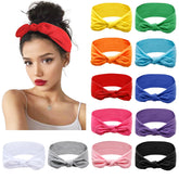 Huachi 12-pack bow headbands worn on model for everyday styling