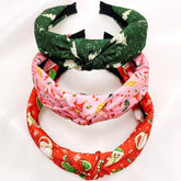 Huachi Christmas Headbands pink bells Santa hat—playful festive accessory for photos and parties.