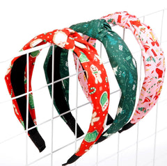 Huachi Christmas Headbands pink top knot—comfortable all-day wear for women and girls.