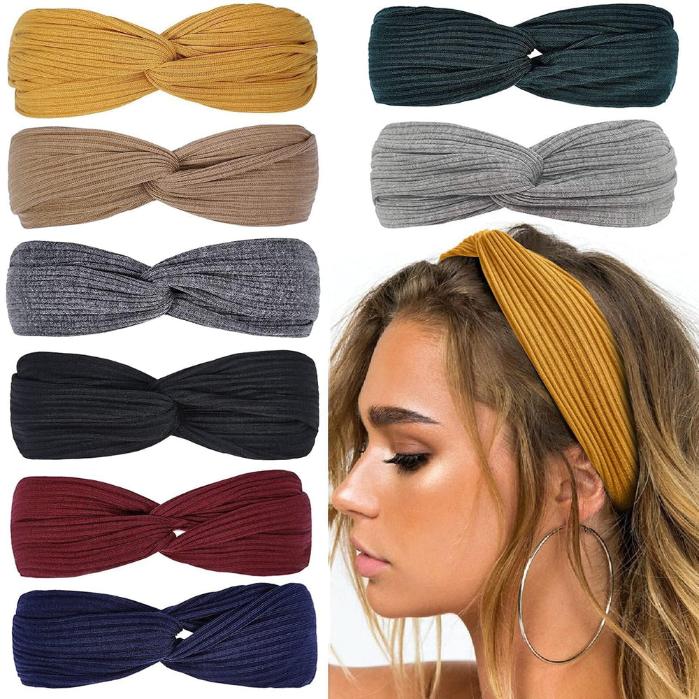 Huachi headband twist-knot design keeps hair off face during workouts.