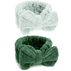 Huachi headbands for women with bows are soft and fluffy for spa-worthy face washing.