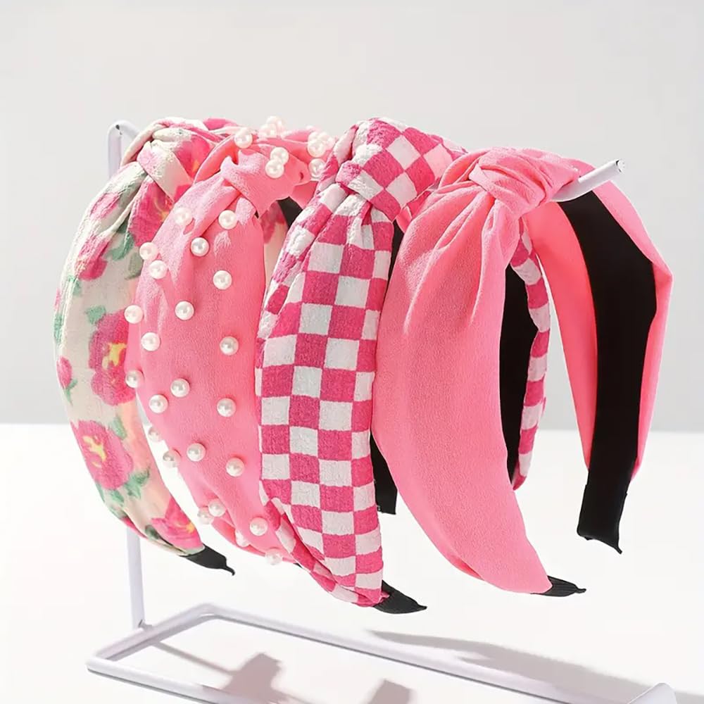 Huachi flower-printed headband for women and girls with spring style and secure fit