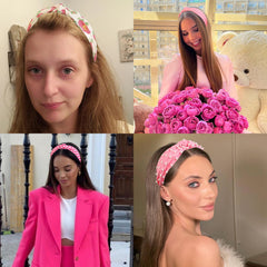 Huachi pearl-pattern headband adds elegant sparkle to outfits