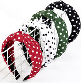 Huachi polka-dot headbands set in black and white for versatile styling
